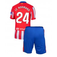 Atletico Madrid Robin Le Normand #24 Domáci Detský futbalový dres 2024-25 Krátky Rukáv (+ trenírky)